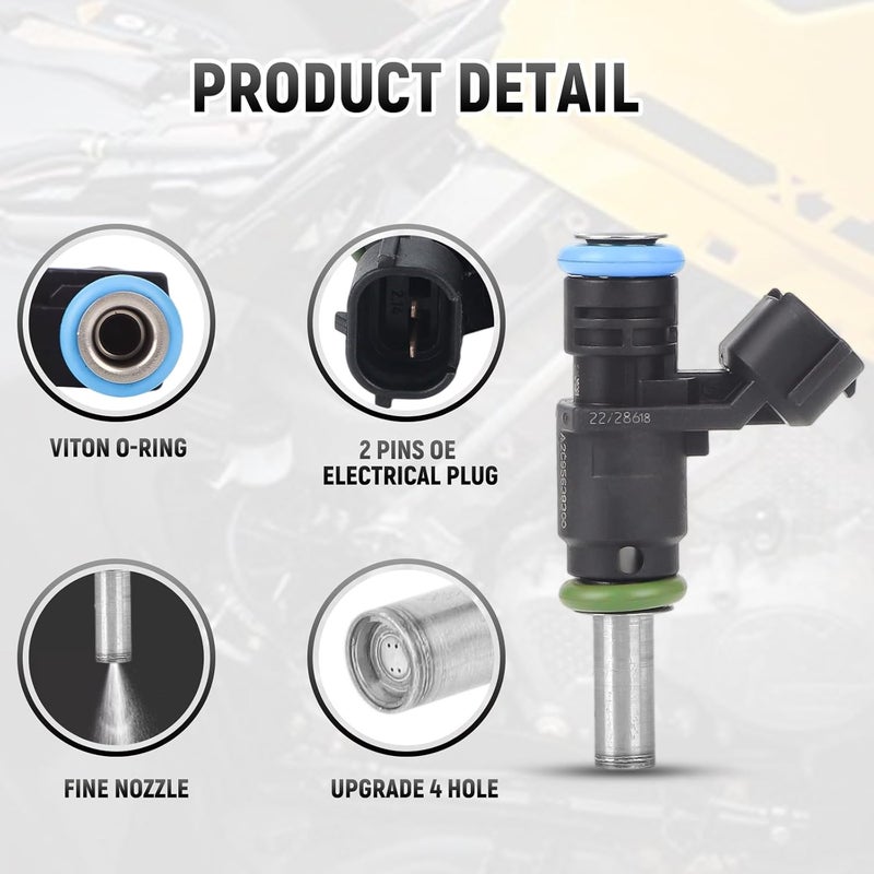 ADERI Fuel Injectors Compatible with Can-Am Renegade 850 2016-2023, Defender HD10 2016-2019, Outlander L 450 2015-2017, Maverick Trail 1000 2018-2023, A2C95638300 420874841, Set of 2 - Image 2